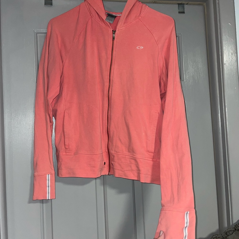 Medium Peach Zip Up Hoodie.